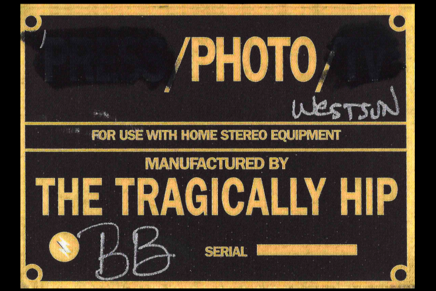 The Tragically Hip Photo Pass Rob Dutchin